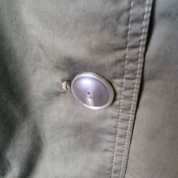 Cabi women's Army Green Expedition Jacket sz M Ruched Sleeves double Breasted - Picture 5 of 9